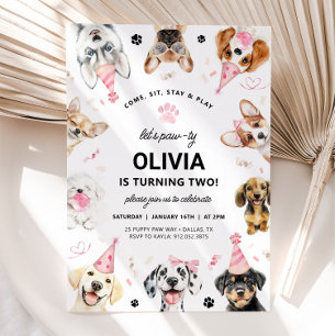 Invitation de chien, Chien rose rosé Invitation d'