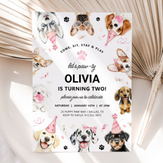 Invitation de chien, Chien rose rosé Invitation d'