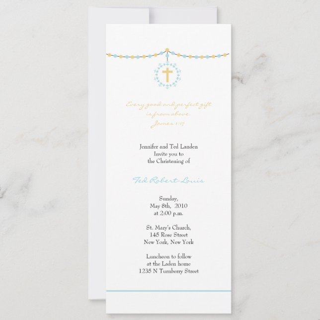 Invitation de Christening (Devant)