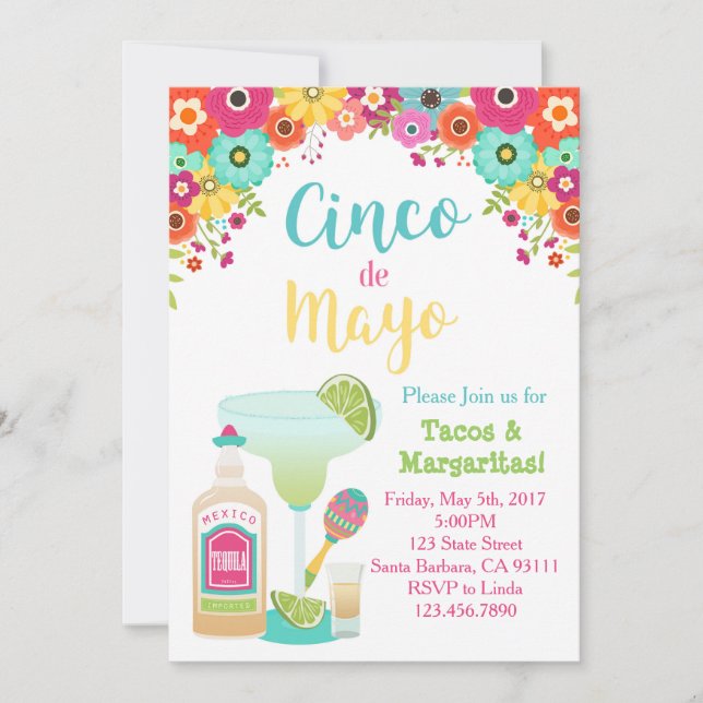 Invitation de Cinco De Mayo (Devant)