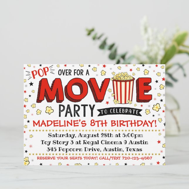 Invitation de cinéma Invitation d'anniversaire de  (Debout devant)