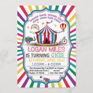 INVITATION DE CIRCUS POUR LES GARÇONS