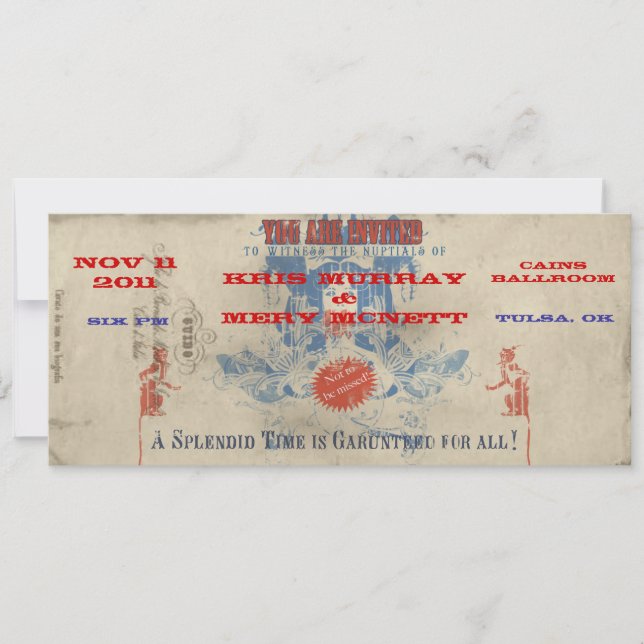 Invitation de cirque vintage (Devant)