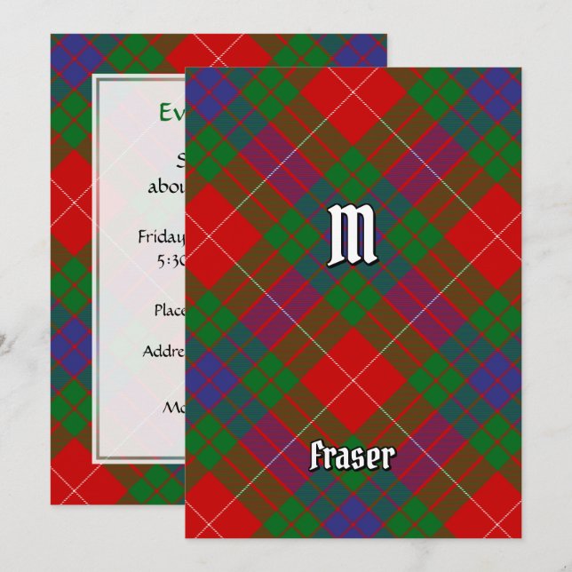 Invitation de Clan Fraser Tartan (Devant / Derrière)