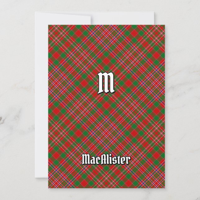 Invitation de Clan MacAlister Tartan (Devant)