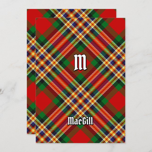 Invitation de Clan MacGill Tartan (Devant / Derrière)