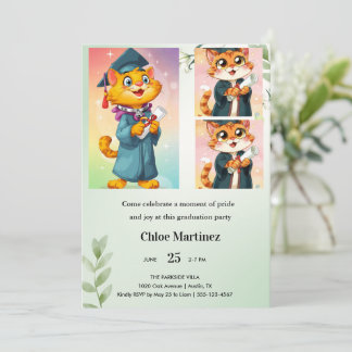 Invitation de classe florale verte minimaliste