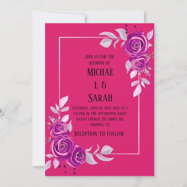Invitation de Clipart Florale Rose Ethereal Dusty (Devant)