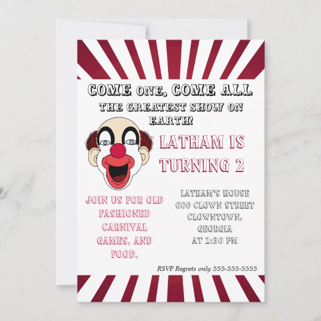 Invitation de clowns (Devant)