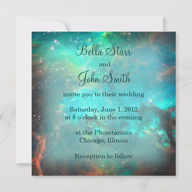 Invitation de cluster Aqua Green Star (Dos)