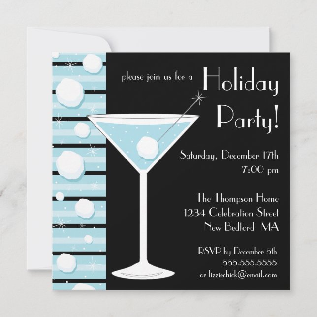 Invitation de cocktail de Snowball de fête de (Devant)