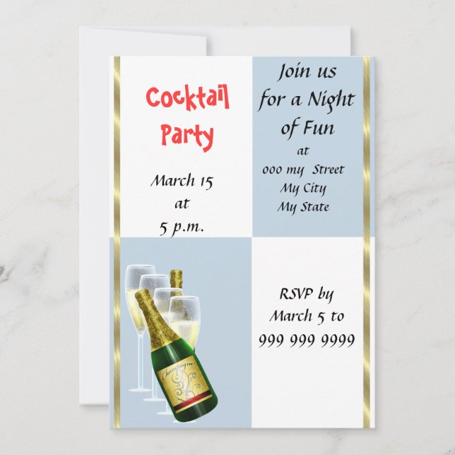 Invitation de Cocktail Fun (Devant)
