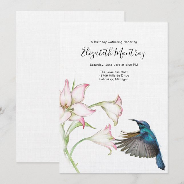 Invitation de colibri (Devant / Derrière)