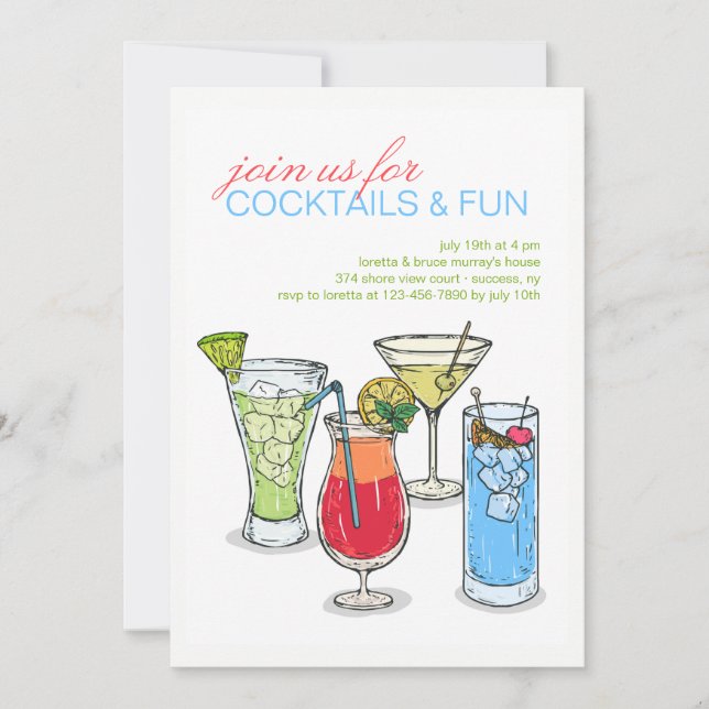 Invitation de collection de cocktail (Devant)