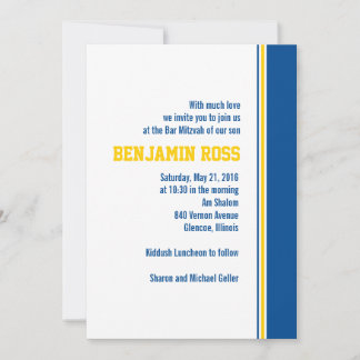 Invitation de College Stripe Bar Mitzvah