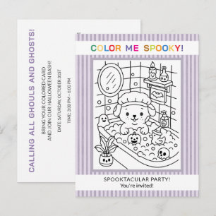 Invitation de coloriage d'Halloween pour bain de c