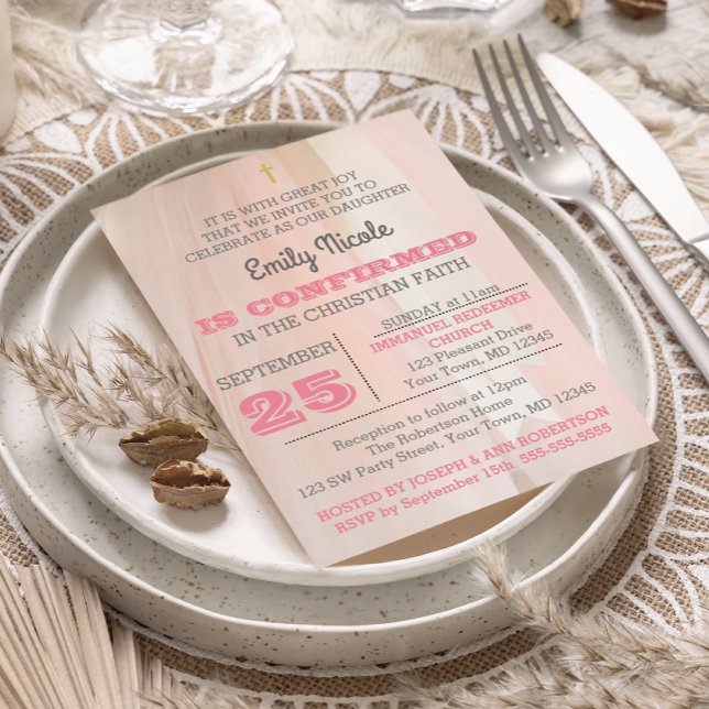 Invitation de confirmation Ballerina Pink (Créateur téléchargé)