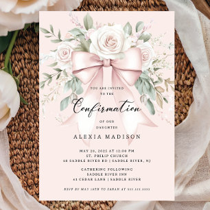 Invitation de confirmation Bow & Blossom