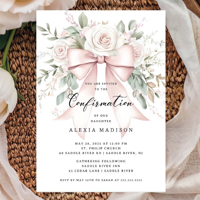 Invitation de confirmation Bow & Blossom (Créateur téléchargé)