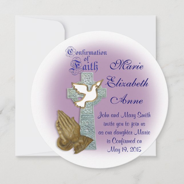 Invitation de confirmation Croix celtique (Devant)