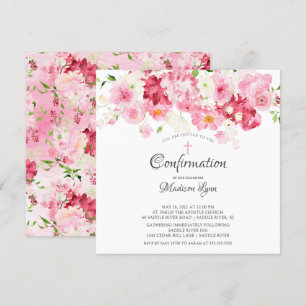 Invitation de confirmation de fleurs printanières
