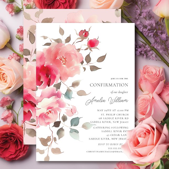 Invitation de confirmation de flush Blossoms (Créateur téléchargé)
