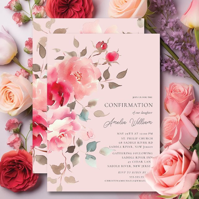 Invitation de confirmation de flush Blossoms (Créateur téléchargé)
