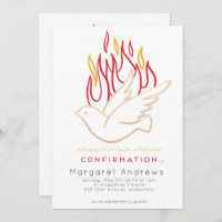 Invitation de confirmation de Golden Dove