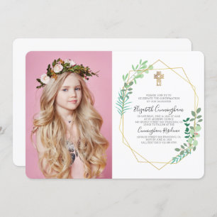 Invitation de confirmation de la croix de feuillag