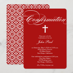 Invitation de confirmation de la croix et du quatr