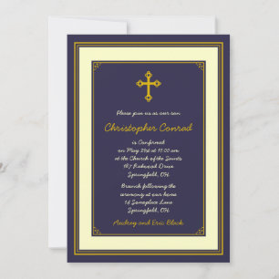 Invitation de confirmation de la Marine et de l'or