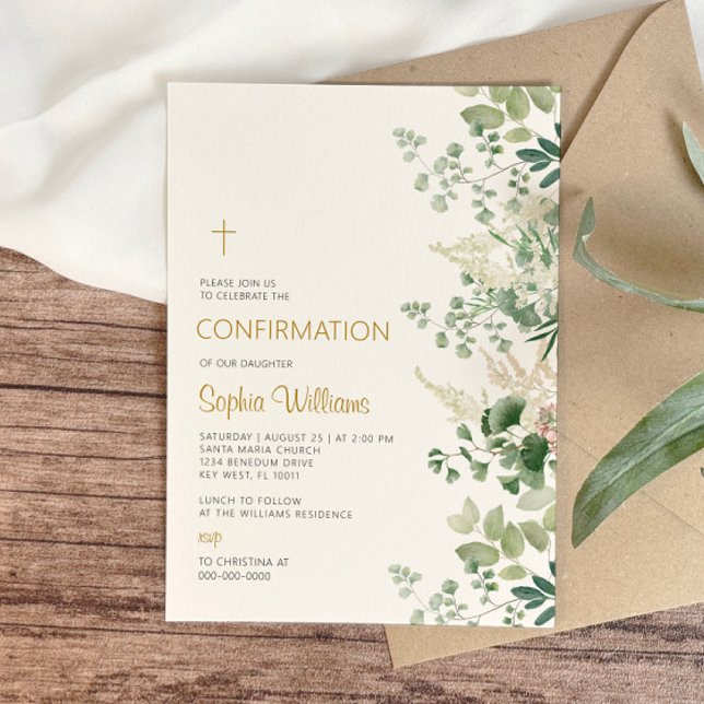 Invitation de confirmation de la verdure forestièr (Créateur téléchargé)