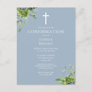 Invitation de confirmation de monogramme de verdur