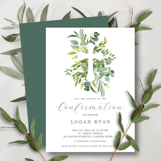 Invitation de confirmation de sérénité Eucalyptus (Créateur téléchargé)
