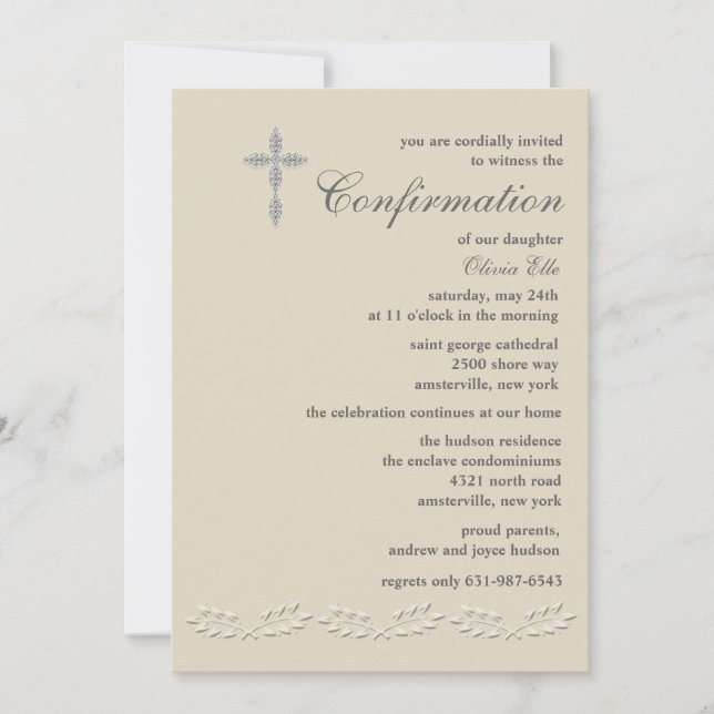 Invitation de confirmation des accents feuille (Devant)