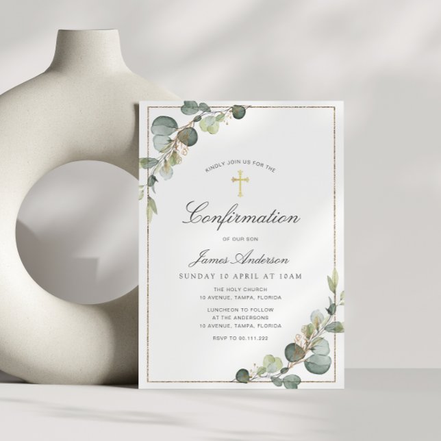 invitation de confirmation du cadre verdoyant (Créateur téléchargé)