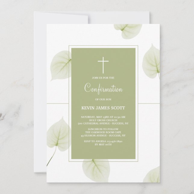 Invitation de confirmation feuille (Devant)