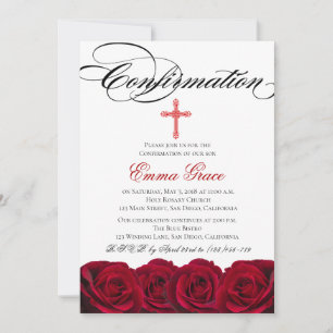 Invitation de confirmation florale élégante