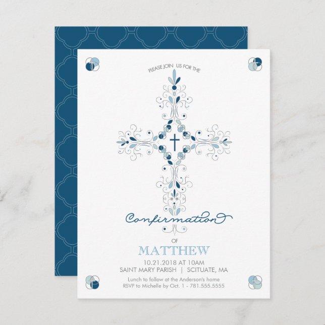 Invitation de confirmation - Invitation de la céré (Devant / Derrière)