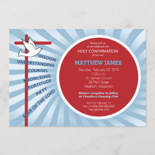 Invitation de confirmation Red Blue Rays