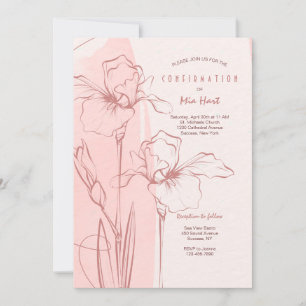 Invitation de confirmation rose