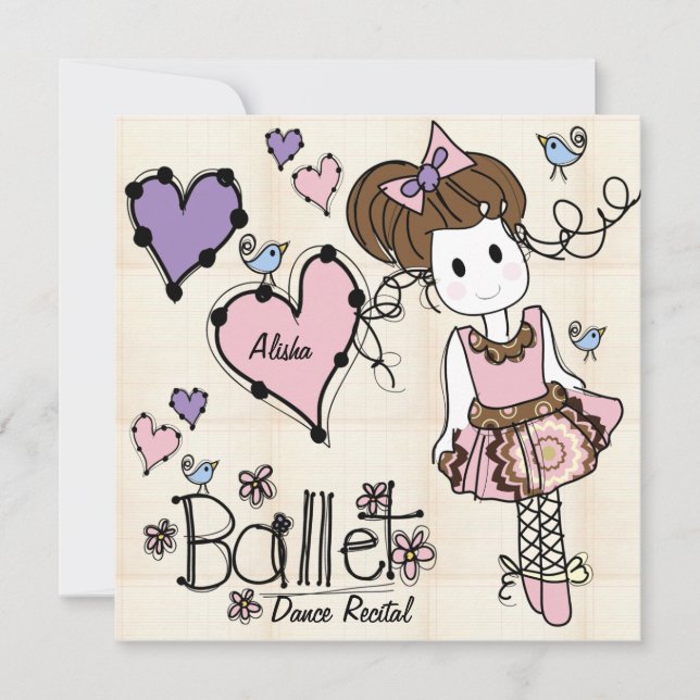 Invitation de considérant de danse de ballet (Devant)