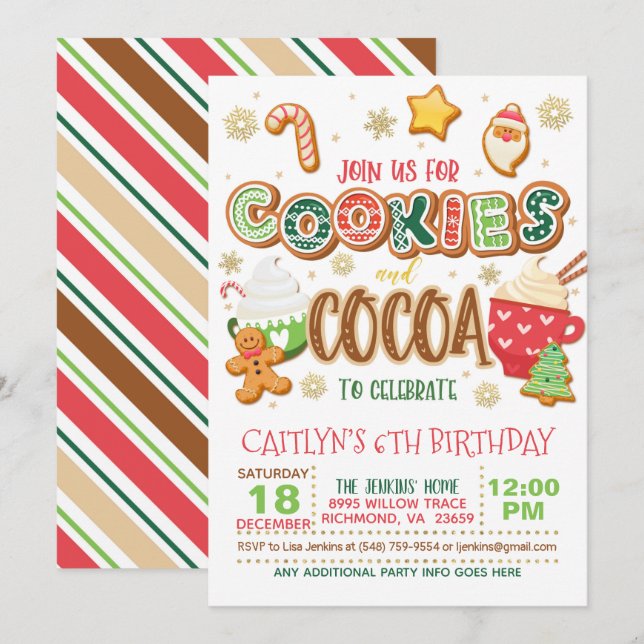 Invitation de cookies et de cacao (Devant / Derrière)