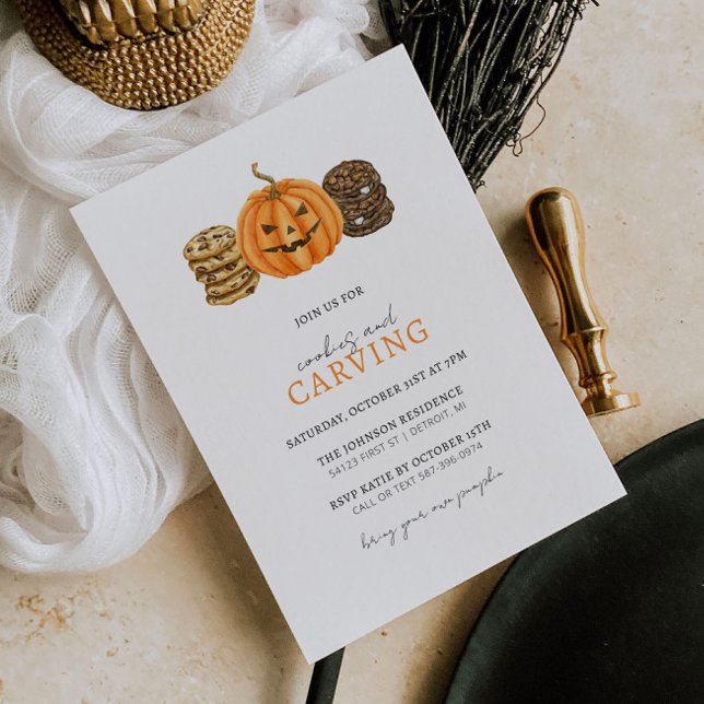 Invitation de Cookies et de Citrouille Carving Par (Créateur téléchargé)