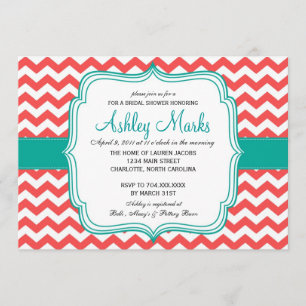 invitation de corail et de turquoise