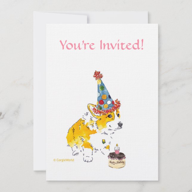 Invitation de Corgi à la fête d'anniversaire (Devant)