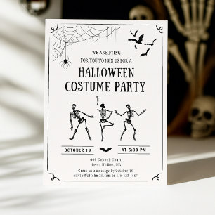 Invitation de costume d'Halloween dessiné à la mai