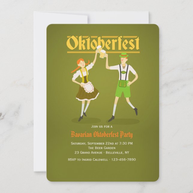 Invitation de couples d'Oktoberfest (Devant)