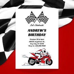 Invitation de coureur de moto