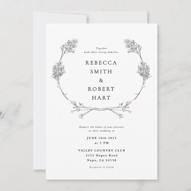 Invitation de couronne florale 02 (Devant)